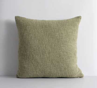 Cyprian Cushion in natural fibre blend with handwoven slub yarns