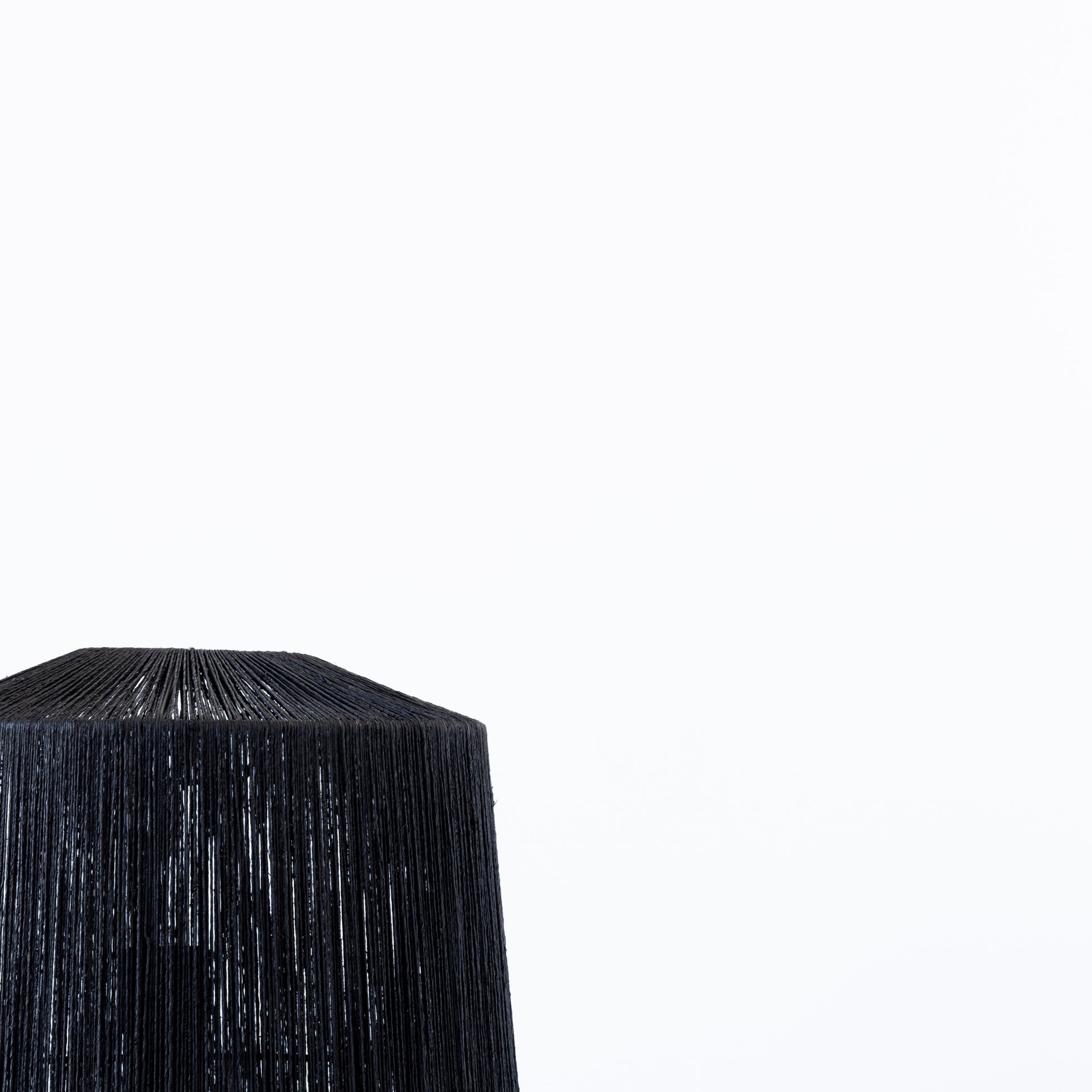 Woven texture of Reeva black jute lampshade