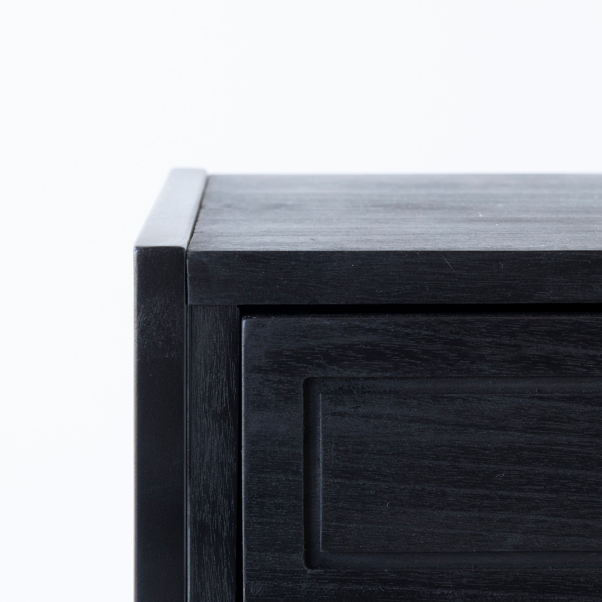 Cromwell Console with black iron frame and wooden shelves