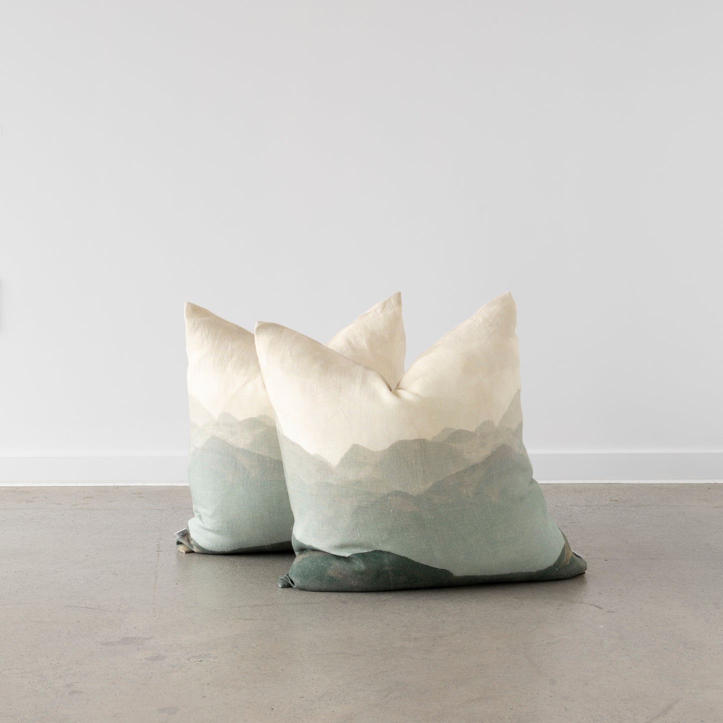 Altitude Linen Cushion with mountain prin