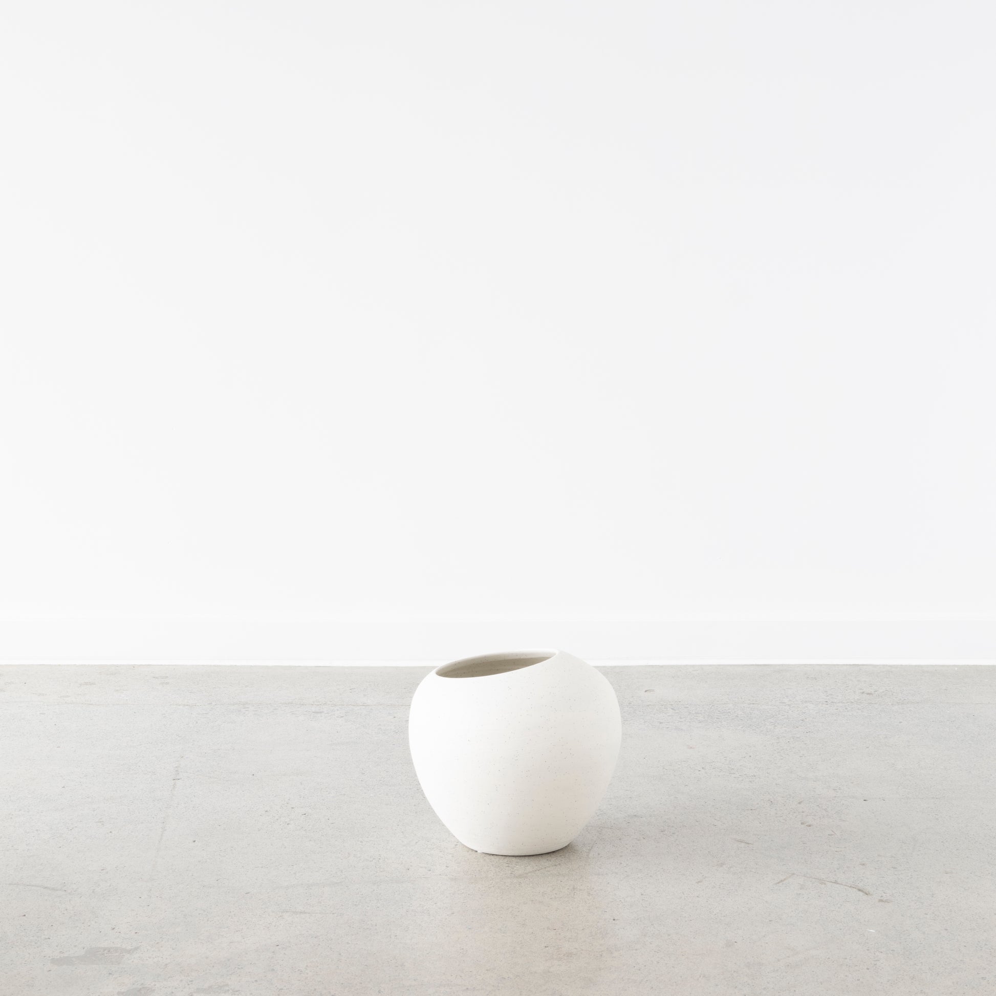 Handcrafted pottery vase front view