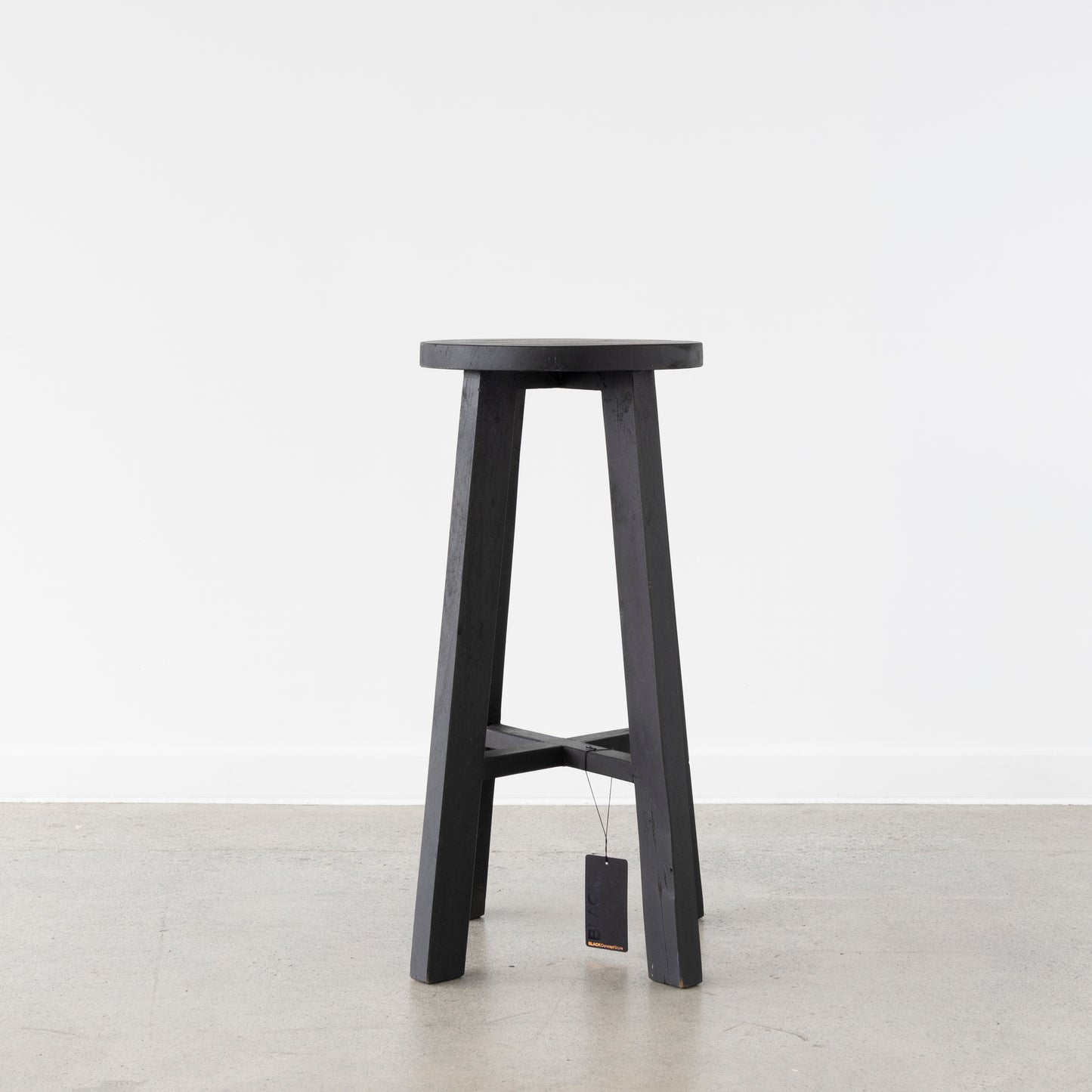 Reclaimed Teak Barstool Black