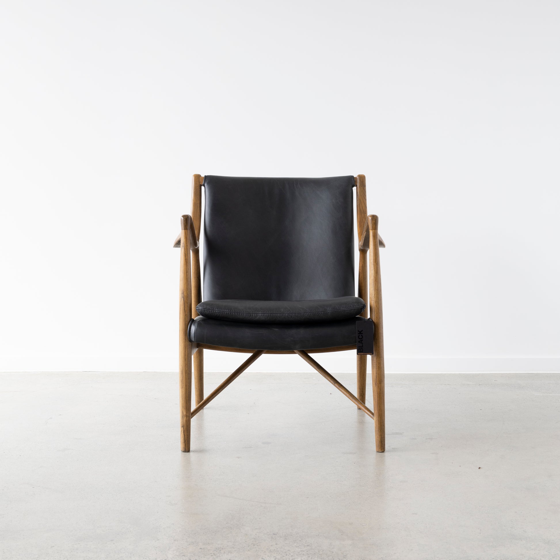 Finn Chair with solid ash frame and aniline leather seat