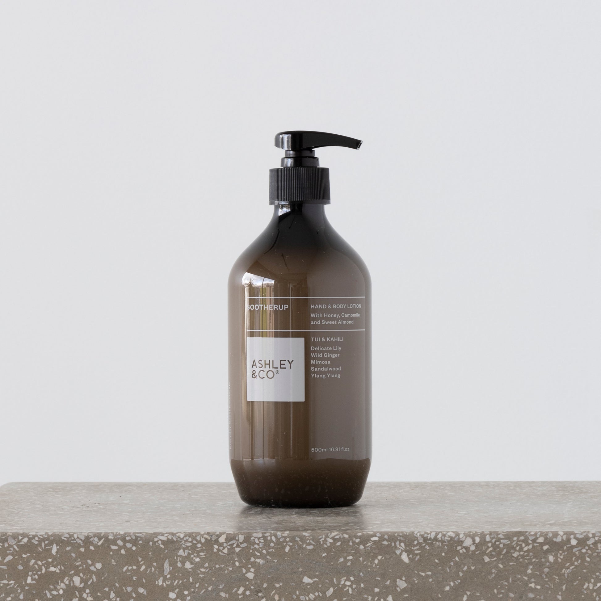 Sootherup hand and body lotion bottle – Delicate Lily and Wild Ginger