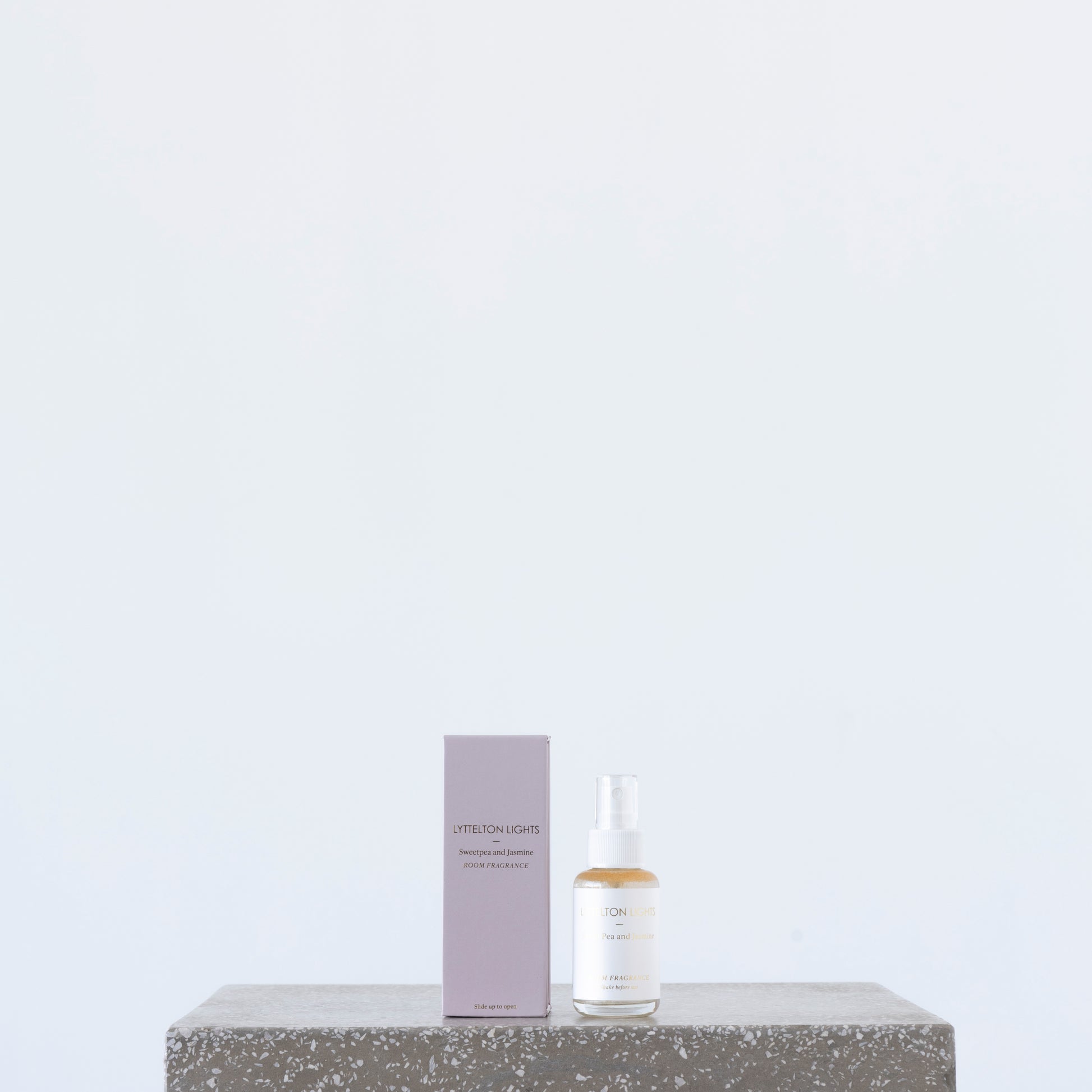 Hand-poured 50ml Sweet Pea & Jasmine room fragrance from Lyttelton Lights