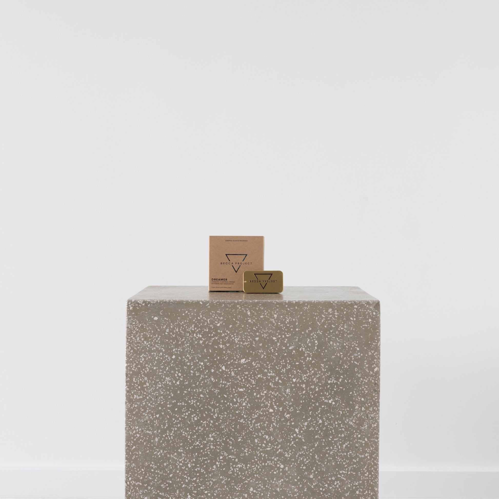 Close-up of Lavender, Chamomile, Sweet Orange, Petitgrain, and Sandalwood ingredients