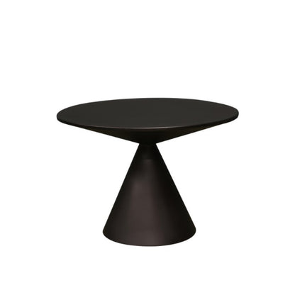 Minimalist black metal side table for small spaces