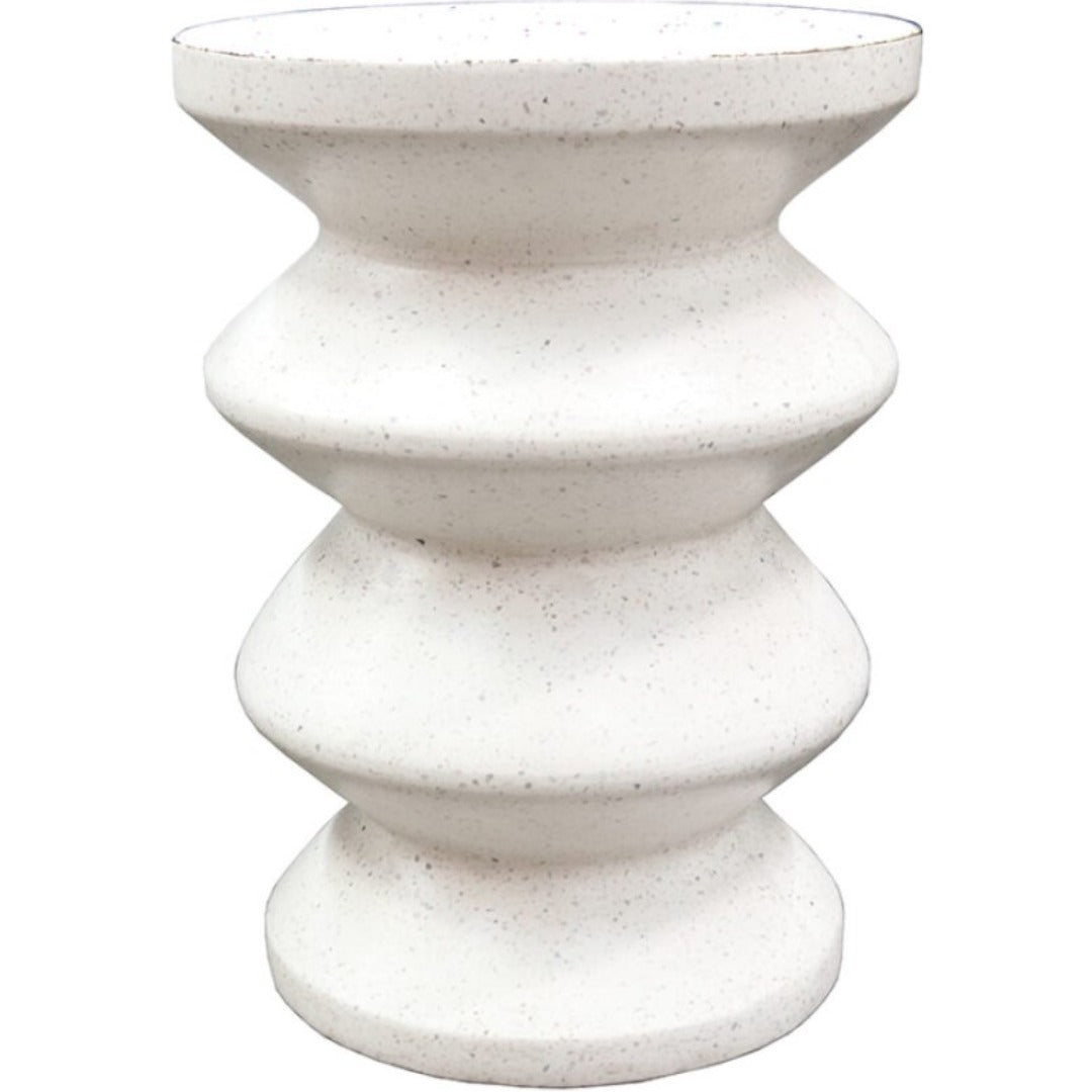 Sculptural side table or stool with durable fibre cement construction