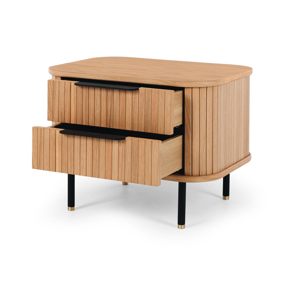 Stylish solid oak nightstand for bedroom organisation