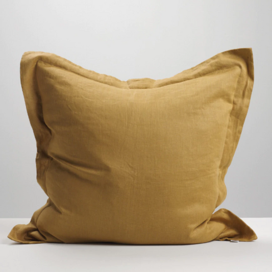 Close-up of soft texture on NZ-made linen pillowcase