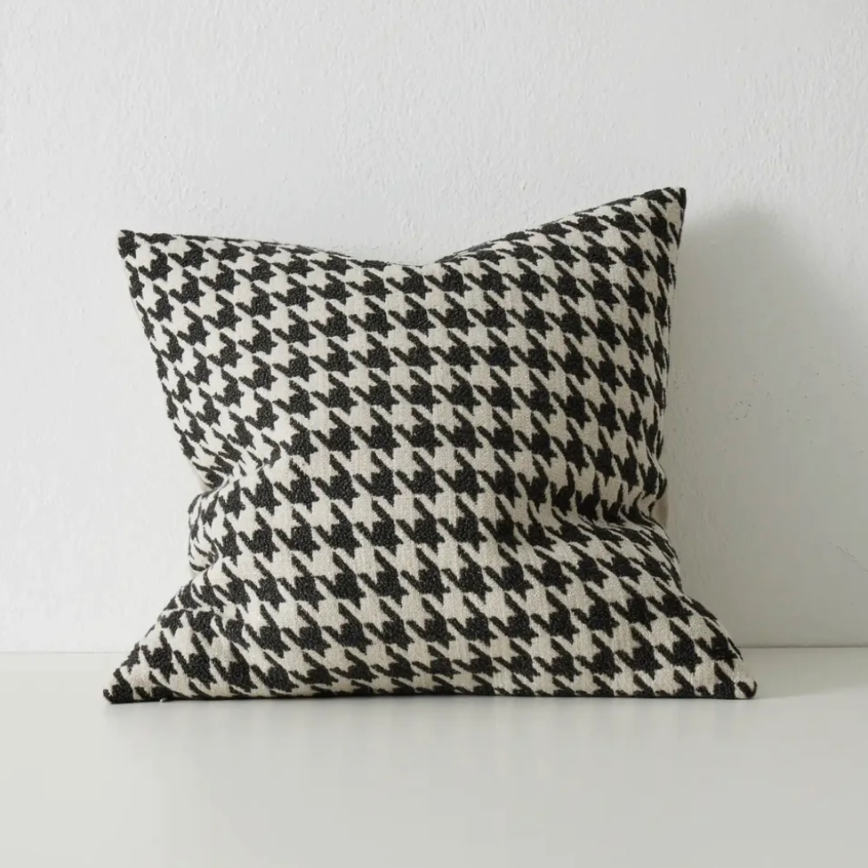 Soft geometric cushion with luxurious bouclé texture